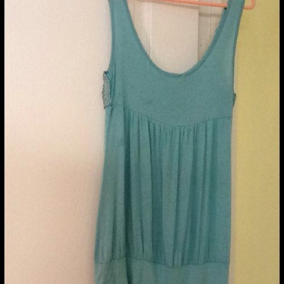 Forever 21 Light Teal Tank with Crochet Detail - Picture 3 of 3