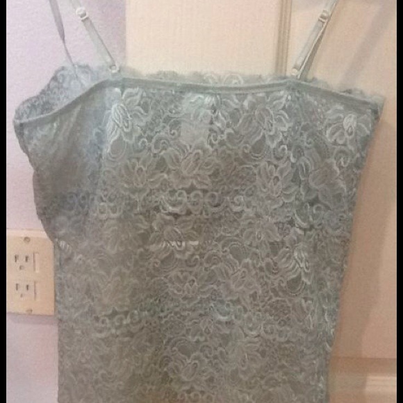 Urban Outfitters Light Teal Tank w/ Intricate Lace - Picture 3 of 3