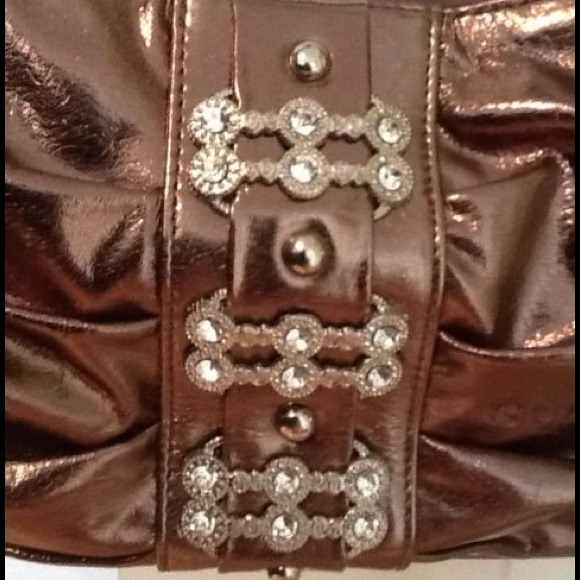 Dazzling Bronze Purse with Gem Detail - Picture 2 of 3