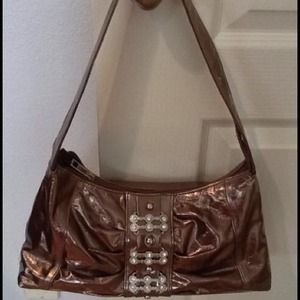 Dazzling Bronze Purse with Gem Detail