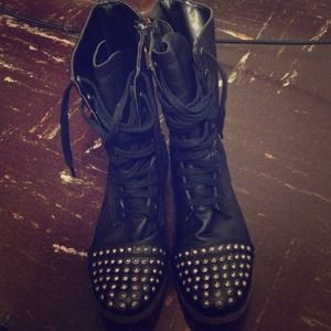 Black studded boots