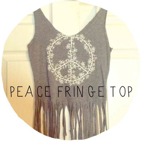Peace Fringe Homemade Tank Top