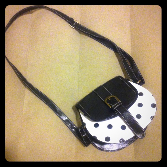 Polka dot leather bag