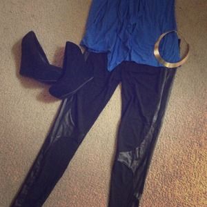 Black leather leggings