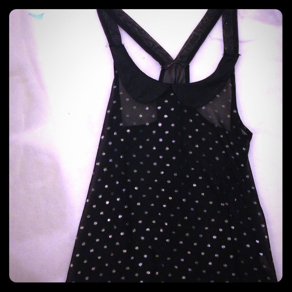 Gorgeous Sheer Peter Pan Collar Racerback Blouse