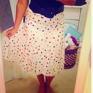 Flirty Polka Dot Pleated Skirt