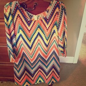 Multi colored chevron dress