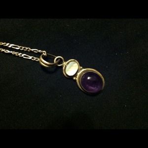 Sterling silver moonstone and amethyst necklace.