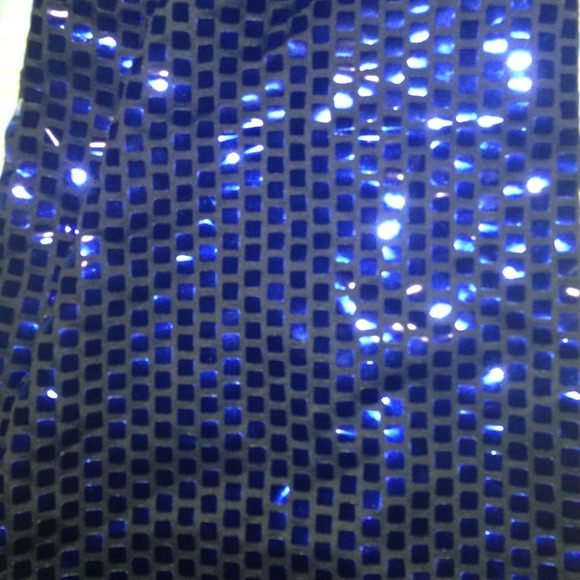 Blue Sequin Razorback Tank - Picture 2 of 4