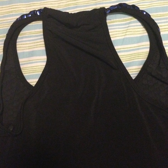 Blue Sequin Razorback Tank - Picture 4 of 4