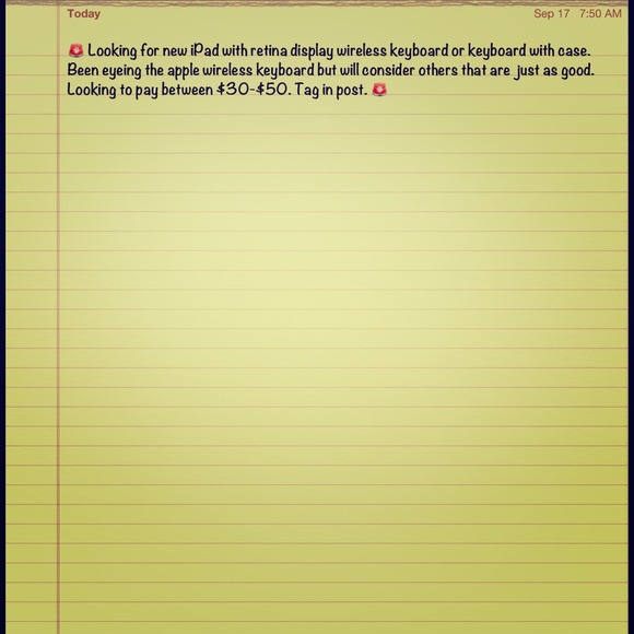 Looking for new iPad wireless keyboard tag in post