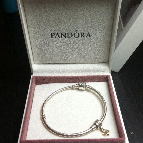 Pandora Charm Bracelet with 14K gold anchor charm