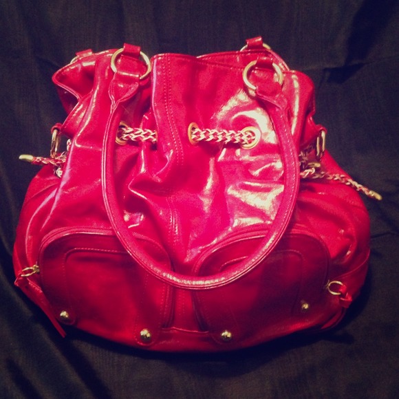 Red Patent Tote Bag