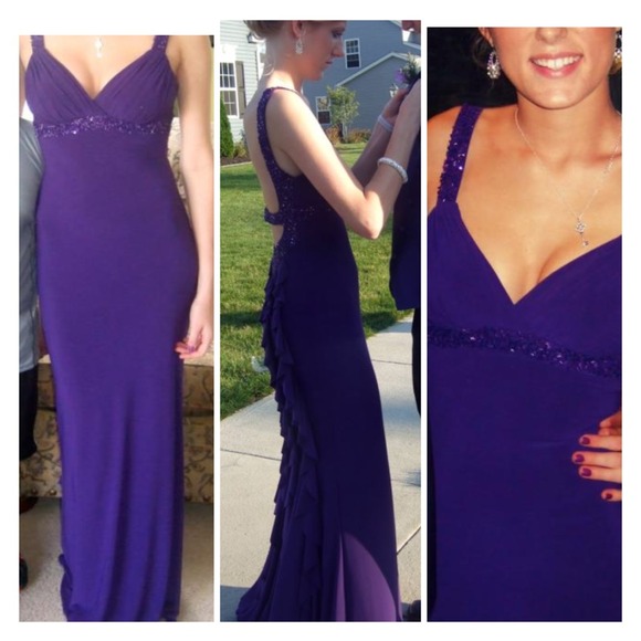 Long purple Homecoming dress