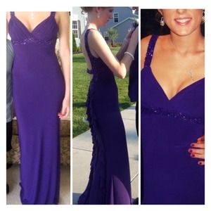 Long purple Homecoming dress