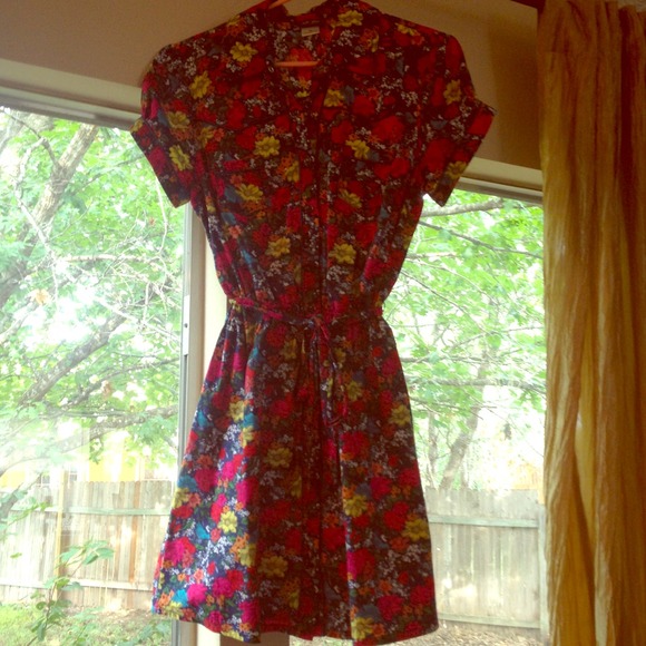 Floral button up dress
