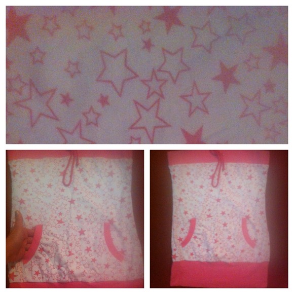 Pink and white tube top with stars