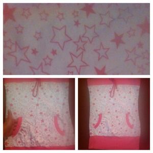 Pink and white tube top with stars