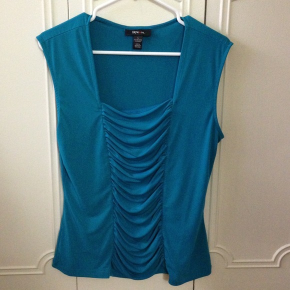 Style&co. Top, Sleeveless Ruched Shaper Tank