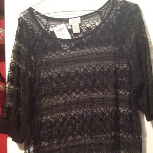 Brand new black lace shirt