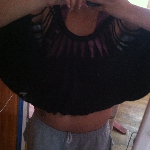 black crop braided shirt!