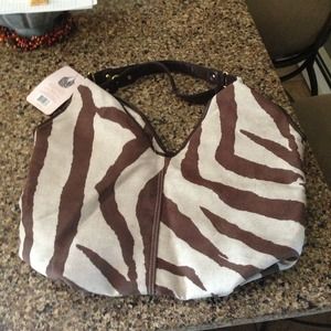 Brown zebra print purse