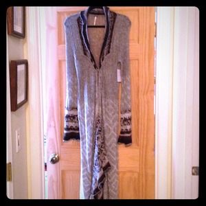 NWT-Free People long grey walking cardigan,