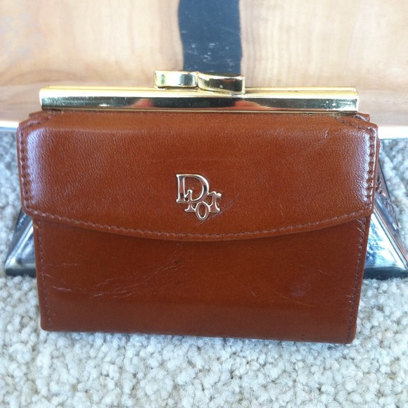 Vintage Christian Dior Brown Leather Wallet