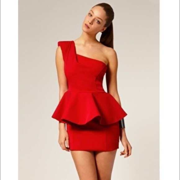 ASOS One Shoulder Peplum Dress