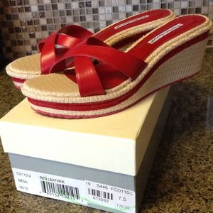 Red leather wedge (also have white).