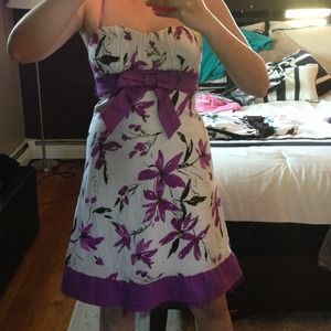 Lavender flower print dress