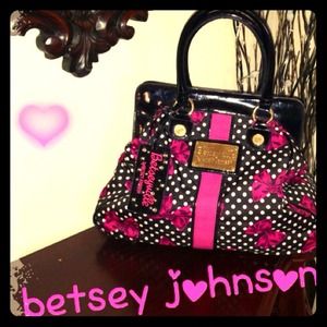 Betseyville Betsey Johnson Polka Dot Pink Bow Bag