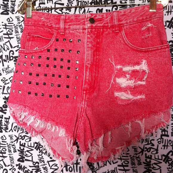 Guess Denim - High wasted studded shorts