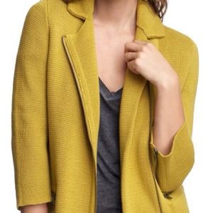 🚫SOLD GAP Mustard Zippered Cardigan Blazer