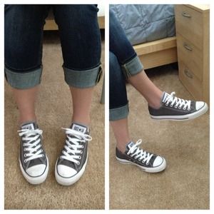 Grey canvas converse