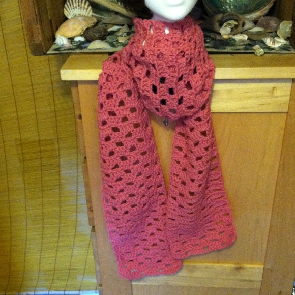 Pink Crocheted Scarf - Picture 3 of 5