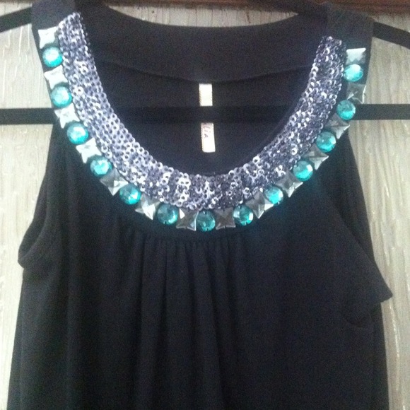 Jeweled Collar Top