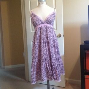 Paisley/ floral print midi length dress