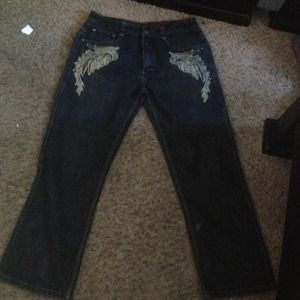 nice jeans with designs on both front and back