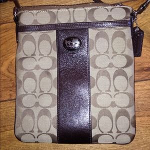 Coach cross body purse in signature pattern