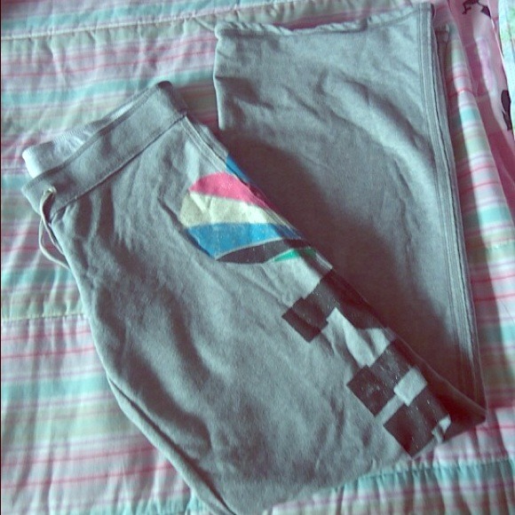 Bootcut Gray Sweatpants-Pink