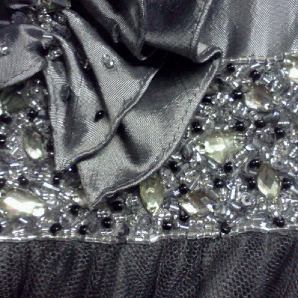 Charcoal strapless ball gown PROM DRESS:) - Picture 2 of 4