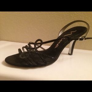 Black evening sandals