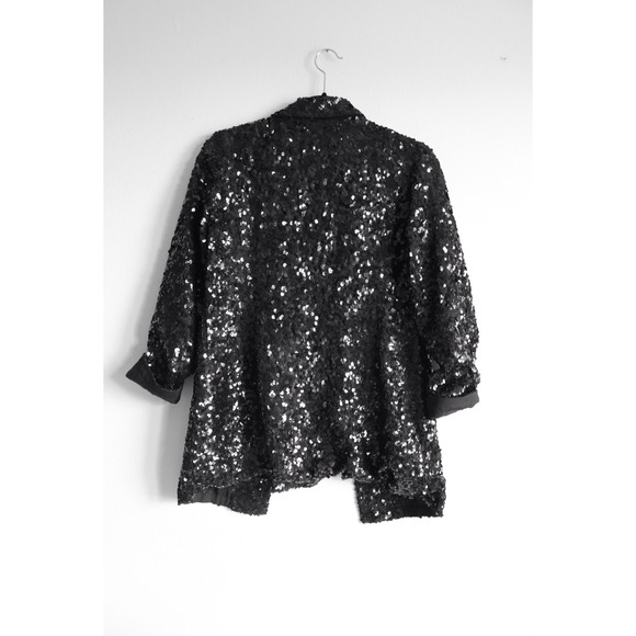 Sequin-covered black blazer - Picture 2 of 2