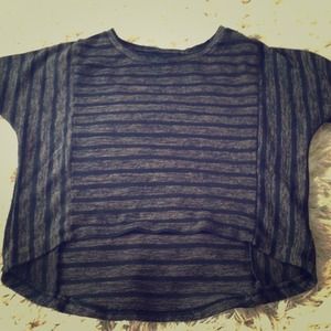 High-low striped top.