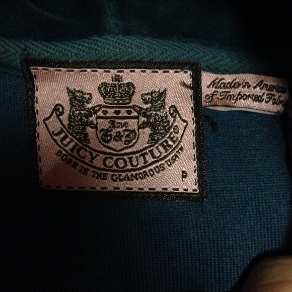 Juicy Couture teal zip up hoody - Picture 3 of 3