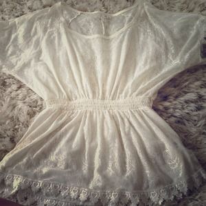 Cream lace bohemian top