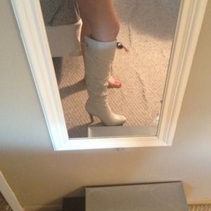 Jessica simpson cream knee boots