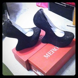 🚫TRADED🚫Sparkly MaryJane Heeless Wedges