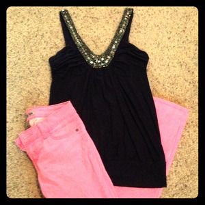 Fun, Navy, Sequined top!